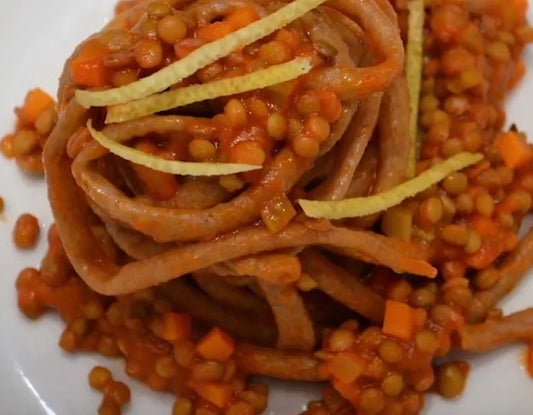 Cena Vegana: Pici Integrali con Ragù di Lenticchie